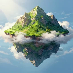 bytopia clouds made of green earth inverted upsidedown mountain artstation illustration sharp focus sunlit vista painted by ruan jia raymond swanland lawrence alma tadema zdzislaw beksinski norman rockwell tom lovell alex malveda greg staples