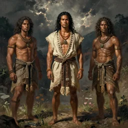 jason momoa, loincloth, symmetrical, front view, full body shot, digital painting, artstation, concept art, sharp focus, illustration, orientalism, art by aleksi briclot and greg rutkowski and raphael lacoste