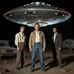 in the style of 1 9 5 0 s a scary ufo footage