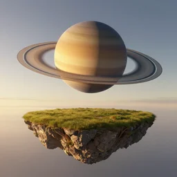 symmetry!! free fall, planet saturn, surreal landscape, grassland, floating island, golden hour, very detailed, perfect composition, perfect lighting, 4 k, trending on artstation, greg rutkowski, derek zabrocki, artgerm, 3 d render, octane render