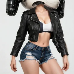 sasha rose as a tattooed armored pinup, wearing scratched and ripped leather shorts and a short jacket full of stamps and stitches, character sheet, fine details, concept design, contrast, brigitte bardot, kim jung gi, greg rutkowski, trending on artstation, 8 k, full body, turnaround, front view, back view, ultra wide angle