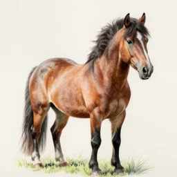 fantasy finnish kelpie horse, colored pencil art, high quality, artstation, detailed