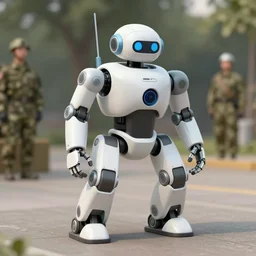 a robot training in the army