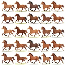 an animation of a horse running frame by frame, separated into equally sized frames, from'learning to animate photorealistic'