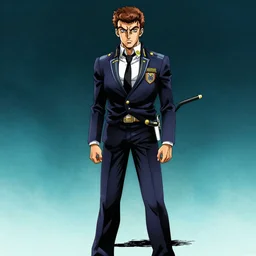 emmanuel macron alone in jojo's bizarre adventures by masashi kishimoto, macron, emmanuel macron, manga, shonen, solo portrait