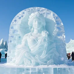 world famous ice carving of a beautiful woman