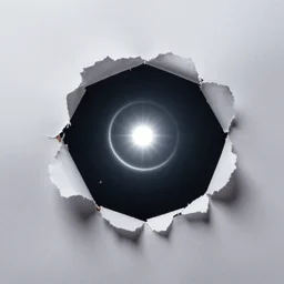 a hole torn in the sky like a piece of paper, astrophotography, sunburst and lunar ring, occult, spooky, stars, vast cosmos, sense of longing, rule of thirds, clever design, decorative modern graphic design collage border, by hannah hoch and jesse treece and christian jackson and josh brill