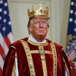 a portrait photograph of donald trump as a divine king, dslr photography