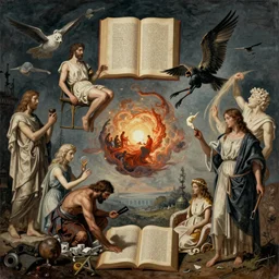 biblical apocalypse, surrealist collage art