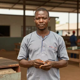 african man in a factory in nigeria