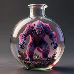 monster from tv series stranger things in glass flask, photo realistic, intricate, detail, rim light, depth of field, unreal engine, concept art, trending on artstation