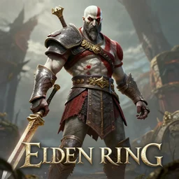 an ultra detailed 3 d render of the kratos as an elden ring boss, epic anime fantasy, 8 k, in the style of a fantasy metal album cover and magic the gathering, volumetric lighting, smooth, highly detailed, digital illustration, octane render, art by albert bierstadt and greg rutkowsi, artstation