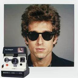 Mugshot Portrait of Bob Dylan with stunna shades and a high top fade, taken in the 1970s, photo taken on a 1970s polaroid camera, grainy, real life, hyperrealistic, ultra realistic, realistic, highly detailed, epic, HD quality, 8k resolution, body and headshot, film still, front facing, front view, headshot and bodyshot, detailed face, very detailed face