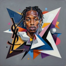 Young Thug x YSL Painting by Sachin Teng, asymmetrical, Organic Painting , Matte Painting,  geometric shapes, hard edges, graffiti, street art,:2 by Sachin Teng:4