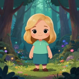 a cartoonish cute anthropomorphic Julia Louis-Dreyfus is in a mystical forest full of wonders, pine trees, magical atmosphere, trending on artstation, 30mm, by Noah Bradley trending on ArtStation, deviantart, high detail, stylized portrait H 704