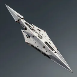 concept art of a massive spaceship in the shape of a spear by chris foss, artstation hq.