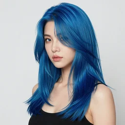 seductive blue hair woman typography GRW
