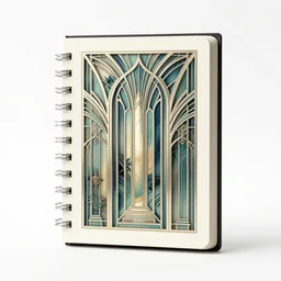 art deco sketchbook, clean 3d render, octane render, isolated on a pure white background, centered, entire object in frame, sharp focus, soft studio lighting