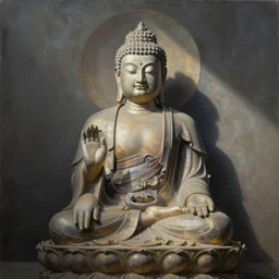 a painting of buddha by Zeng Hao