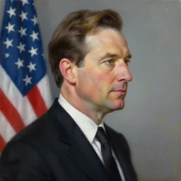official side portrait of united states president paul giamatti, in a black suit, 1 9 2 8, a character portrait by elizabeth shoumatoff, reddit contest winner, oil on canvas, detailed painting, creative commons attribution