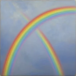 sky rainbow, oil painting by gerhard richter