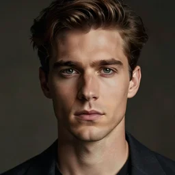 very serious man looking straight to the camera