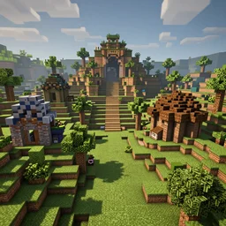 a minecraft village by moebius