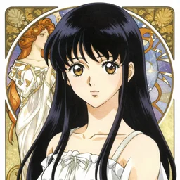 a copic maker manga portrait by yoshiyuki sadamoto and lois van baarle and alphonse mucha of an anime girl highly detailed eyes wearing a futuristic tennis girl uniform lots of zippers, pockets, synthetic materials, by issey miyake and balenciaga 8 k