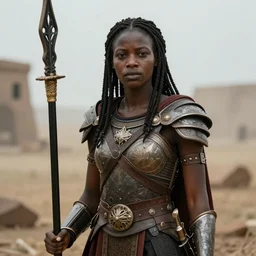 hyper - realistic photography warrior woman portrait medieval african cinematic, artstation, cgsociety