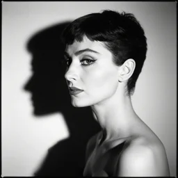Photography of Dora Maar. Portrait of a Femme Fatale. Shadow and light. Abstract. Geometry. Black and white, Tri-X 400. Side lighting.