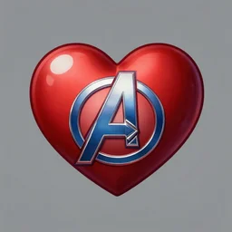 a heart with the avengers logo on it