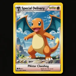 special delivery charmander pokémon card, high-quality