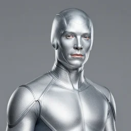 a portrait of silver surfer, in the style of wayne barlowe
