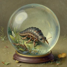a tardigrade!!! inside a beautiful intricate glassball, by georges melies, by annie liebovitz, colored - n 4