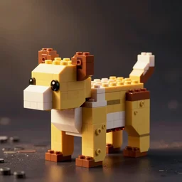 small animals made of two or three lego bricks, four legged, quadrupedal, cute looking, kawaii, sharp focus, character sheet, game concept art