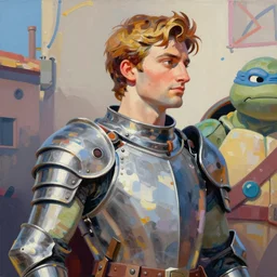 greg manchess portrait painting of partially armored michelangelo from tmnt as overwatch character, medium shot, asymmetrical, profile picture, organic painting, sunny day, matte painting, bold shapes, hard edges, street art, trending on artstation, by huang guangjian, gil elvgren, ruan jia, greg rutkowski, gaston bussiere