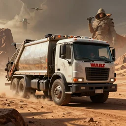 moebius and ralph mcquarrie style garbage truck, star wars dune, the incal