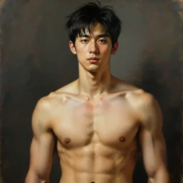 song joong - ki portrait, young handsome asian male dnd, muscle, painting by gaston bussiere, craig mullins, greg rutkowski, yoji shinkawa