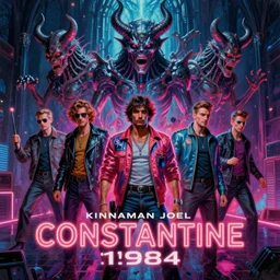 kinnaman joel in constantine ( 1 9 8 4 ) artwork, 4 k digital art, neon, 8 0's style tomasz alen kopera, peter mohrbacher, donato giancola, ilya repin, drew struzan hyperrealistic oil painting, gothic ghost horror biomechanical hell demons, frank frazetta