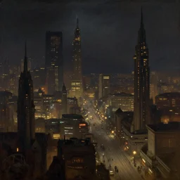 night on nar shaddaa, cyberpunk, overhead view, distance shot, painting by albert bierstadt