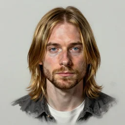 Kurt Cobain as Jesus Christ, hyperrealism, detailed portrait