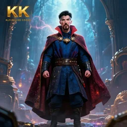dr strange, clean and clear face, full body, magical world, by greg rutkowski, sung choi, photo realistic, 8 k, cinematic lighting, hd, atmospheric, hyperdetailed, trending on artstation, devainart, digital painting, glow effect
