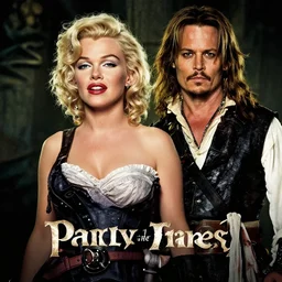marilyn monroe replacing johnny depp in the lead role in pirates of the caribbean ( 2 0 2 4 ), movie poster