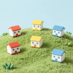 little boxes on the hillside little boxes made of ticky tacky little boxes on the hillside little boxes all the same there's a pink one and a green one and a blue one and a yellow one, 3 5 mm photography