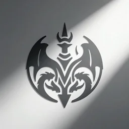 hyper minimalist insignia of a post apocalyptic utopian future faction ruled by dragons