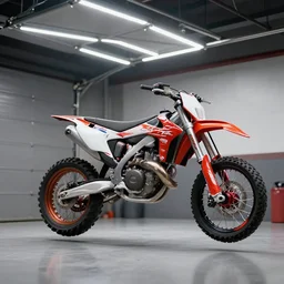 a flying motorcycle parked in a garage