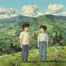 a beautiful render of a Pir Panjal Range by Makoto Shinkai and Mark Simonetti in style of Studio Ghibli ,rendered in octane, 4k ,35mm lens , anime colours - n 4