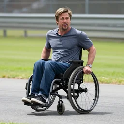 brad pitt in a wheelchair, racing