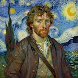 bright beautiful oil painting portrait of young han solo in 1 9 th century japanese clothing, light scatter, van gogh