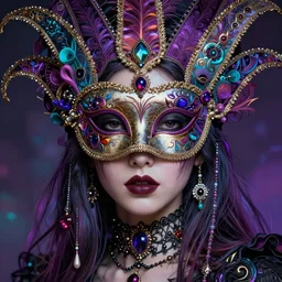 hyper detailed ultra sharp elite venetian mask girl, gothic aesthetic, synthwave, colorful, ephemeral, ornate, intricate, digital painting, concept art, smooth, sharp focus, illustration, art by tom bagshaw and greg rutkowski and hannah yata, trending on artstation 8 k